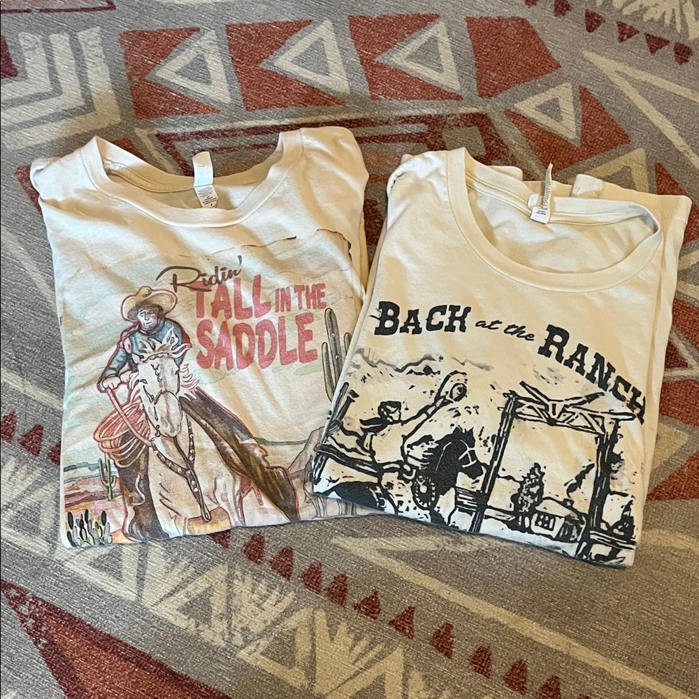 Bella Canvas Short Sleeve Tees - Cream and White